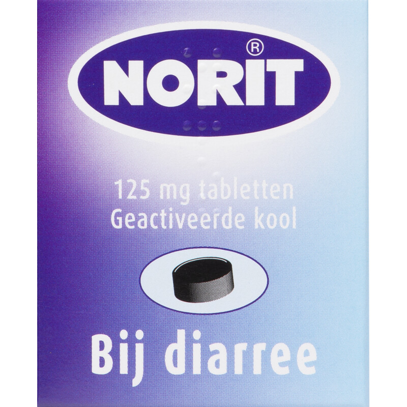 Een afbeelding van Norit Bij diarree tabletten 125mg