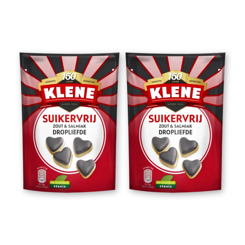 Klene Suikervrij zout&salmiak droplief 2-pack