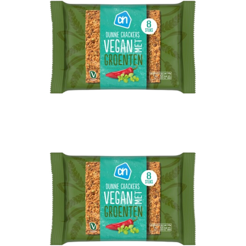 Een afbeelding van AH Dunne crackers vegan met groenten 2-pack