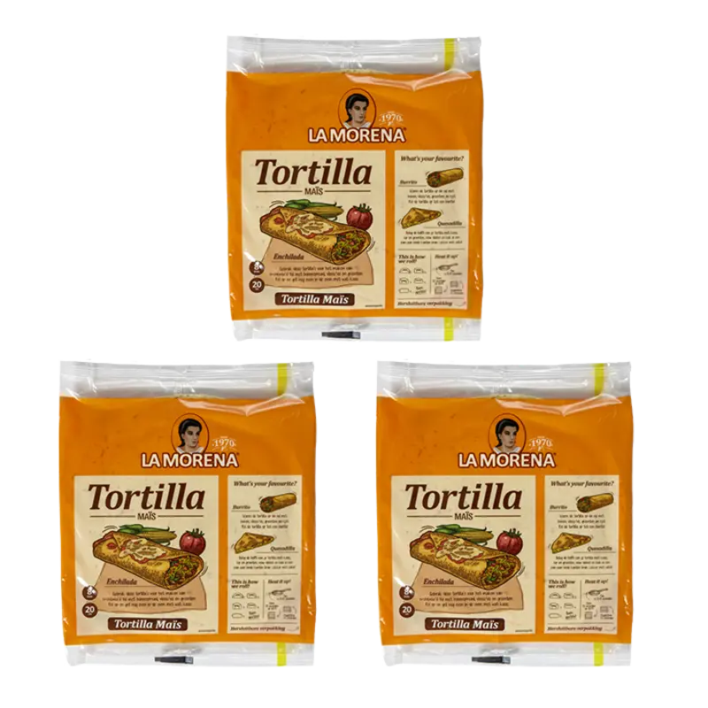 La Morena Tortilla wraps maismeel medium 3-pack