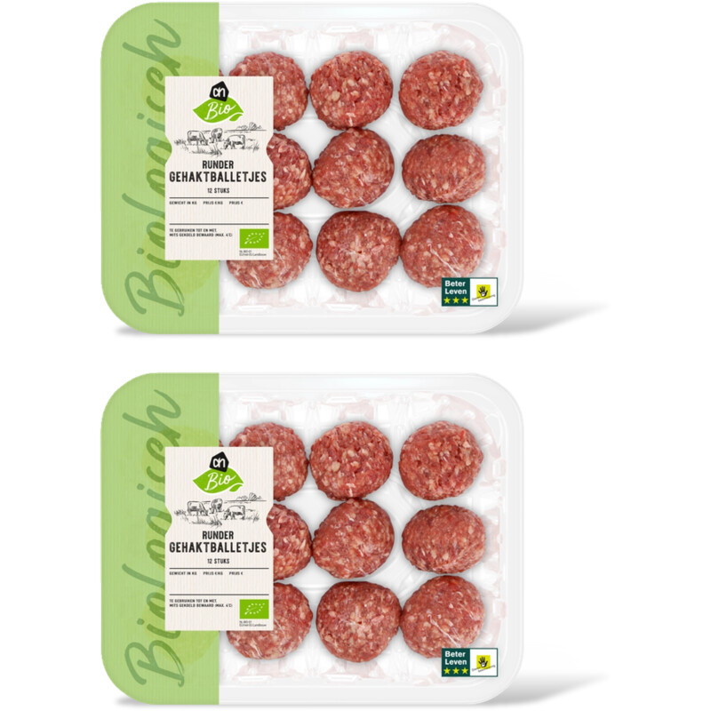 AH Biologisch Rundergehakt balletjes 2-pack