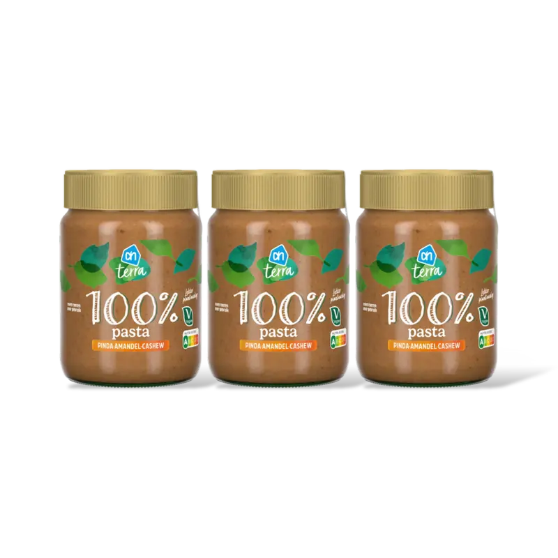 AH Terra Plantaardig 100% pinda/amandl/cashew 3pk
