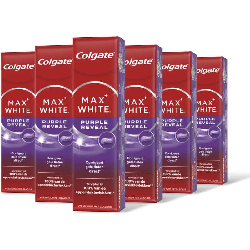 Colgate Max white purple reveal 6-pack