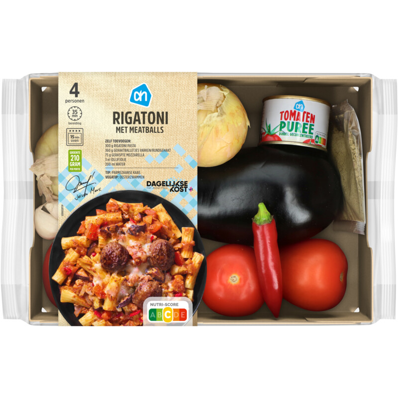 Een afbeelding van AH Rigatoni met meatballs verspakket bel