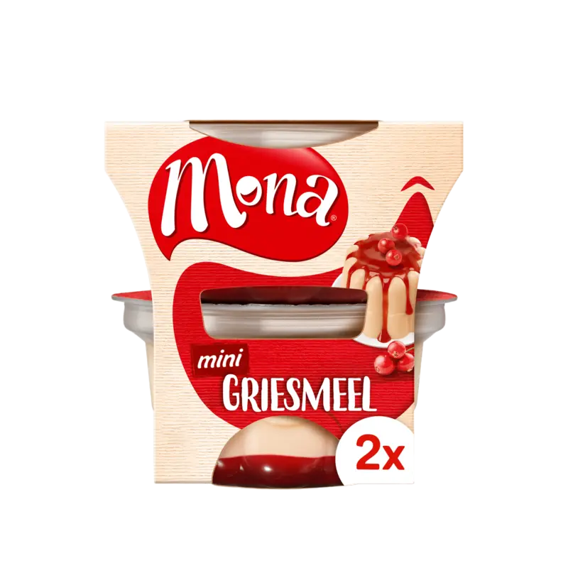 Mini Griesmeel Pudding met Rode Bessensaus