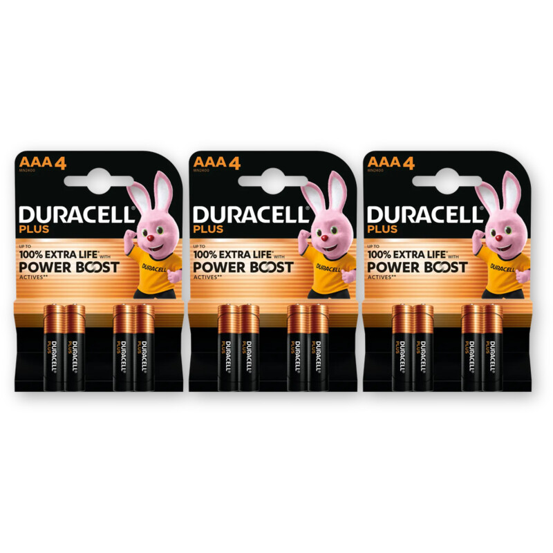 Duracell Plus AAA-alkaline batterij MN2400 3-pk.