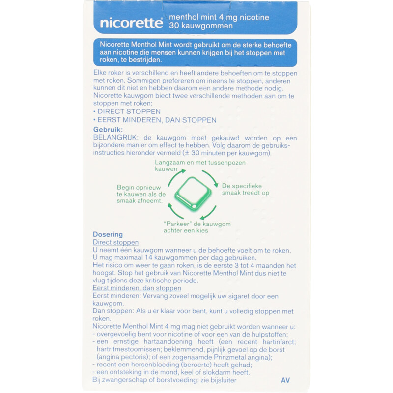 Een afbeelding van Nicorette Menthol mint kauwgom 4mg