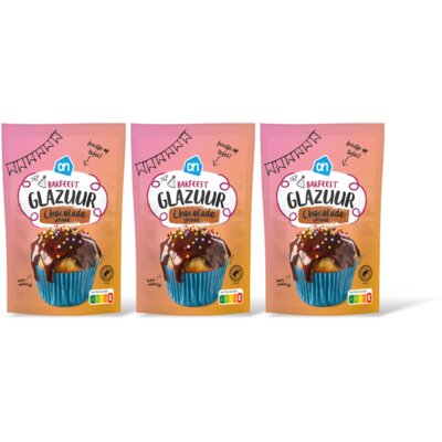 pdp-image-AH Bakfeest glazuur chocolade smaak 3-pack