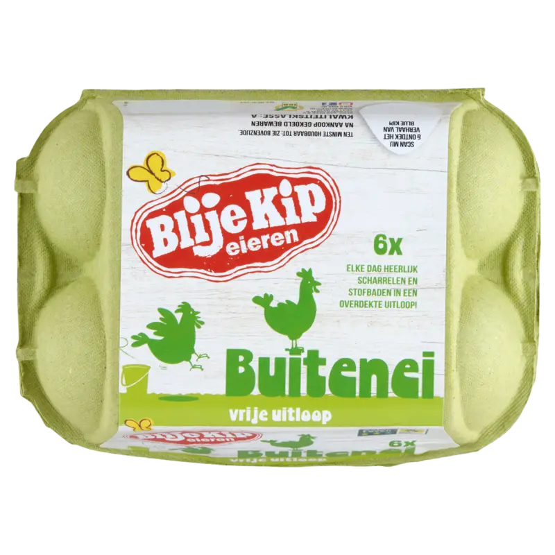 Blije Kip eieren Vrije uitloop buitenei