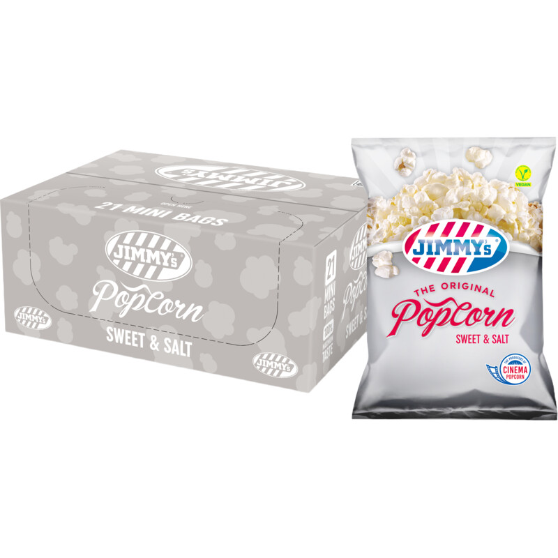 Een afbeelding van Jimmy's Popcorn sweet salt 21-pack