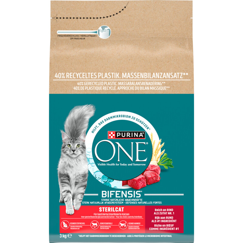 Purina ONE Sterilcat rijk aan rund