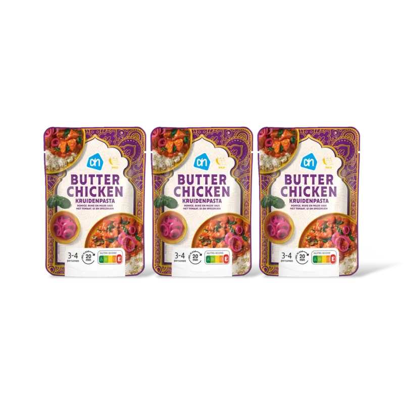 Butter chicken kruidenpasta 3-pack