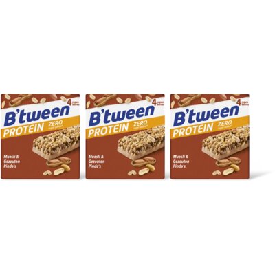 Hero B'tween protein zero muesli & pinda 3-pk