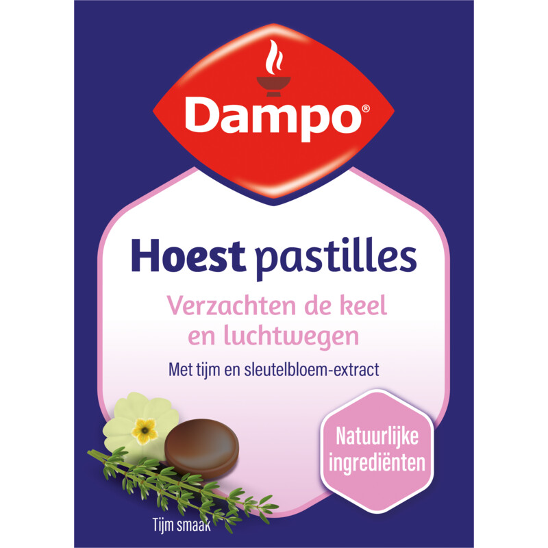 Een afbeelding van Dampo Hoest pastilles tijm smaak