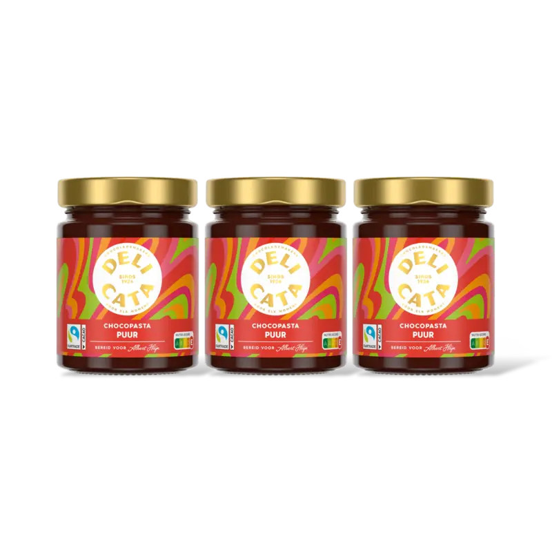 Delicata Chocoladepasta pure chocola 3-pack