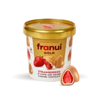 Franui Aardbei in witte en karamel chocolade