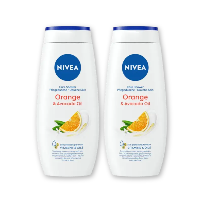 NIVEA Care shower orange & avocado oil 2-pack