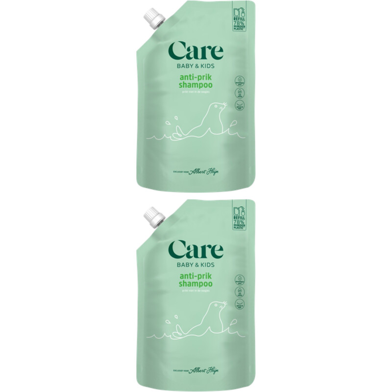 Een afbeelding van Care Kids anti-prik shampoo refill 2-pack