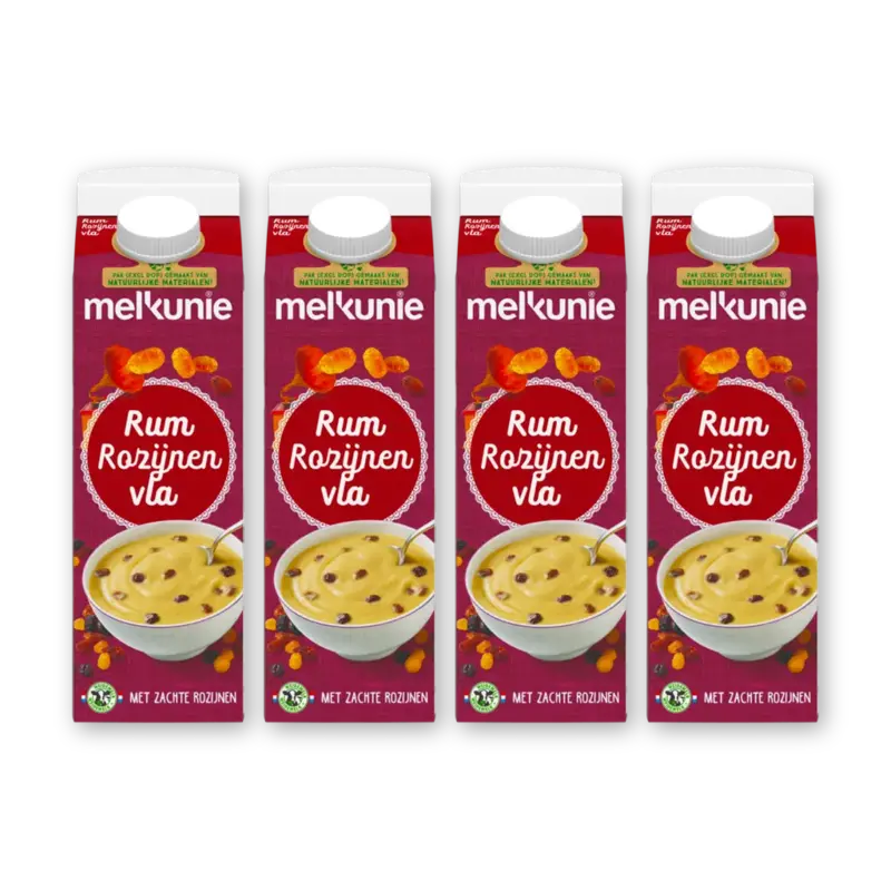Rum rozijnen vla 4-pack