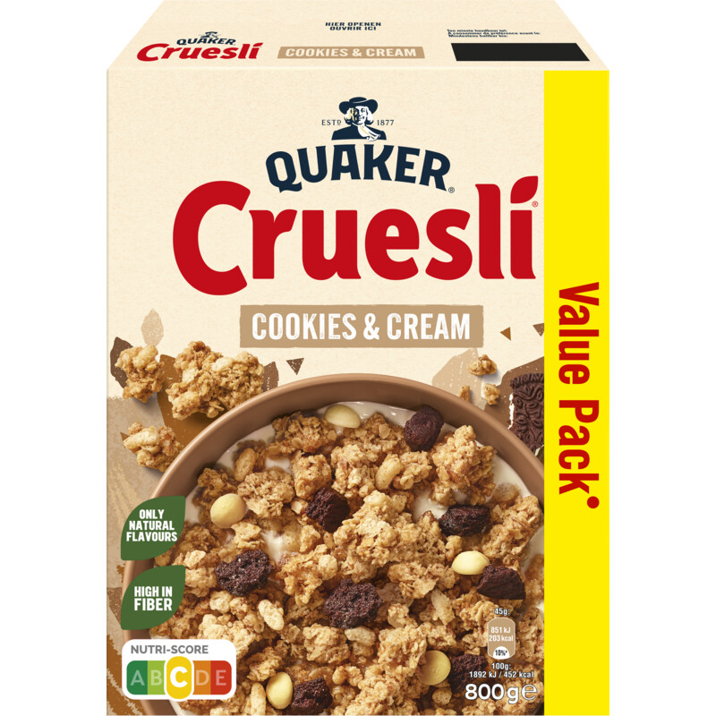 Quaker Cruesli cookies & cream value pack