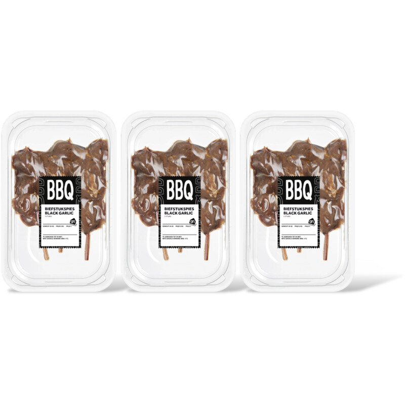 AH BBQ biefstukspies black garlic 3-pack