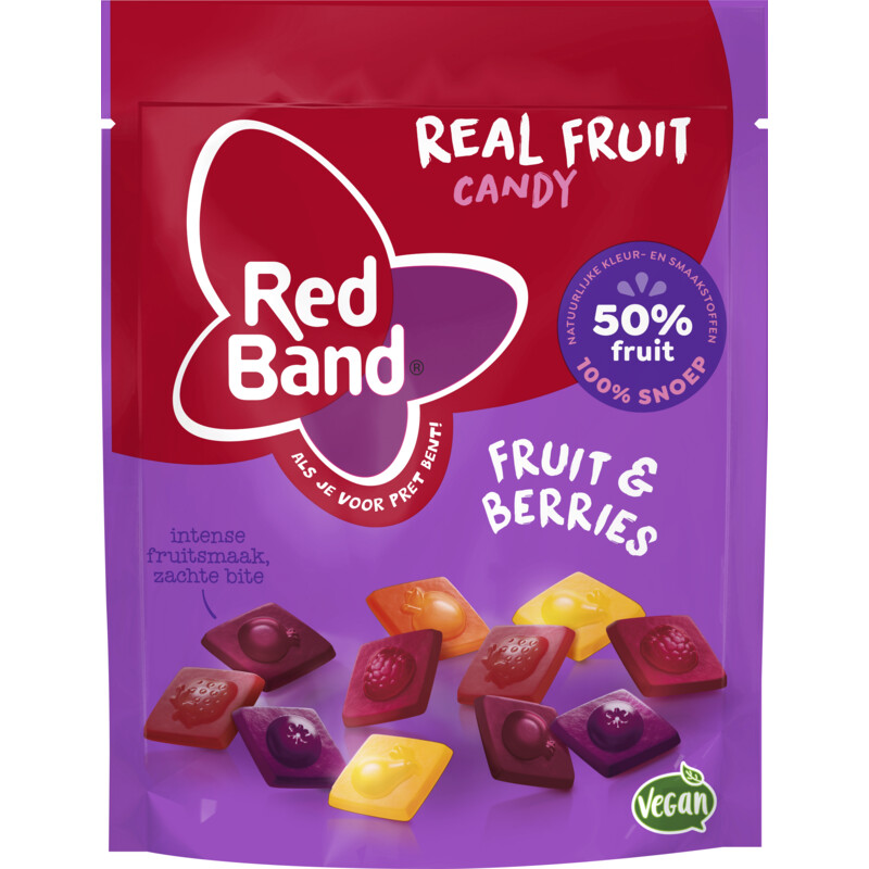 Een afbeelding van Red Band Real fruit candy fruit & berries