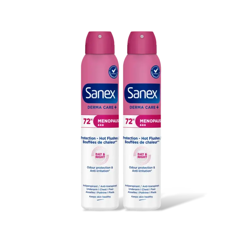 Sanex Derma care+ menopause deodorant spry 2pk