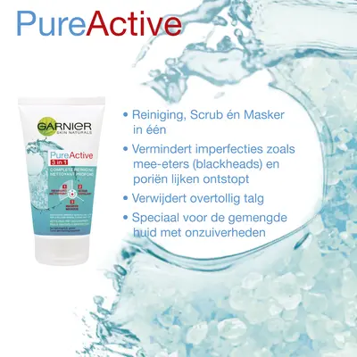pdp-image-Garnier Pureactive 3-in-1 klei gezichtsmasker