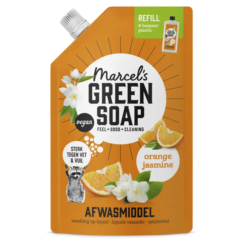Marcel's Green Soap Afwasmiddel orange jasmine navulling