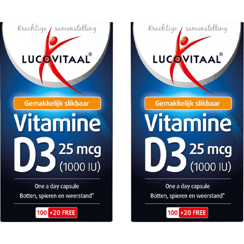Een afbeelding van Lucovitaal Vitamine D3 25 mcg capsules 2-pack