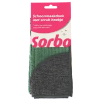 Sorbo Schoonmaakdoek met scrub hoekje 38x38cm