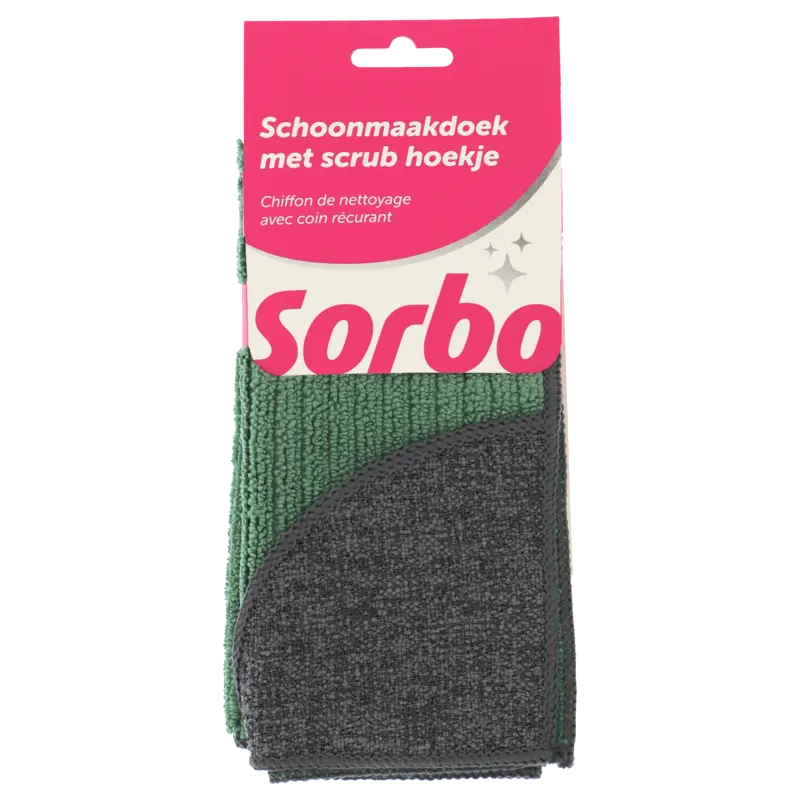 Schoonmaakdoek met scrub hoekje