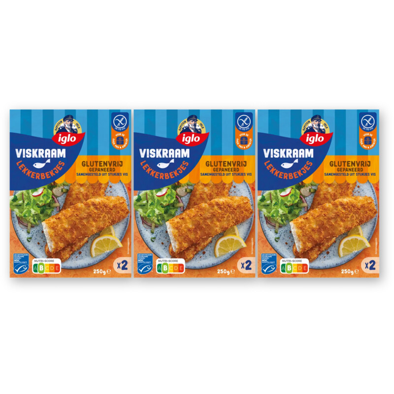 Iglo Viskraam lekkerbekjes glutenvrij 3-pack