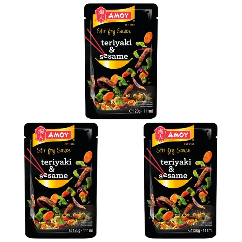 Amoy Stir fry sauce teriyaki-sesame 3-pack