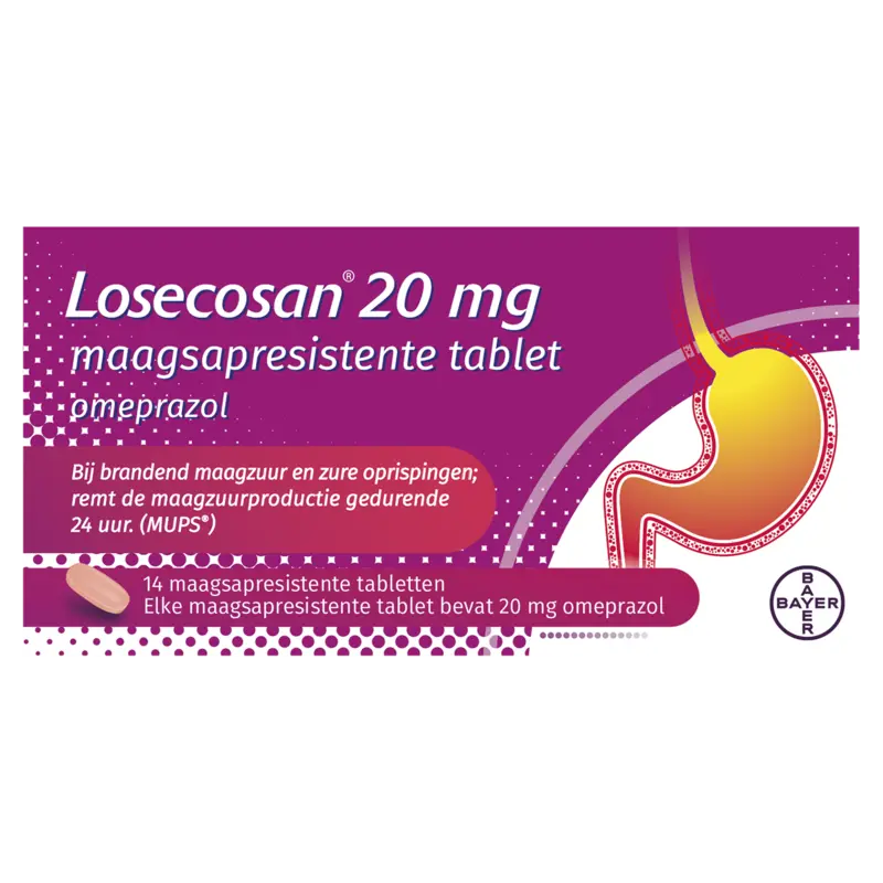 Maagsapresistente tablet omeprazol 20mg