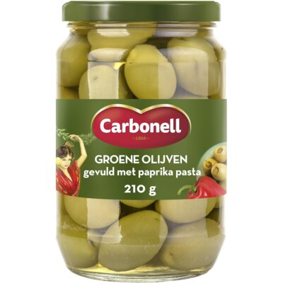 pdp-image-Carbonell Groene olijven gevuld met paprikapasta