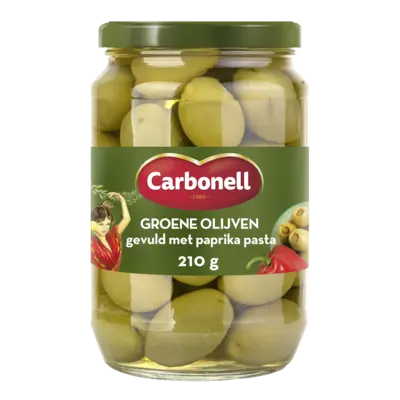 pdp-image-Carbonell Groene olijven gevuld met paprikapasta