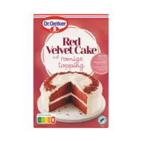 Dr. Oetker Red velvet cake met romige topping