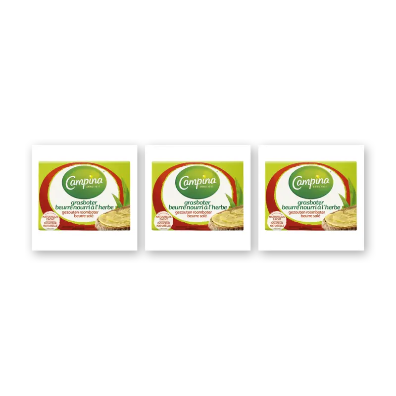 Campina Grasboter gezouten roomboter 3-pack