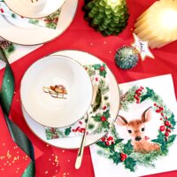 Een afbeelding van AH Excellent Servet hert hulst 33x33cm