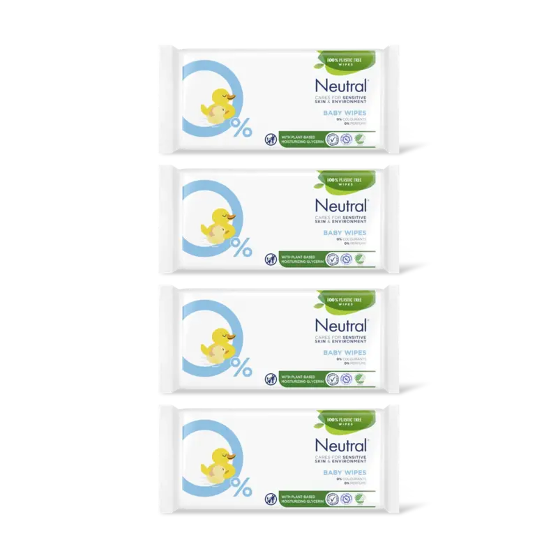 Baby wipes 0% perfume 4-pack