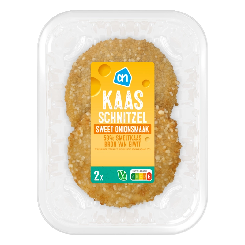 Vegetarische kaasschnitzel sweet onion