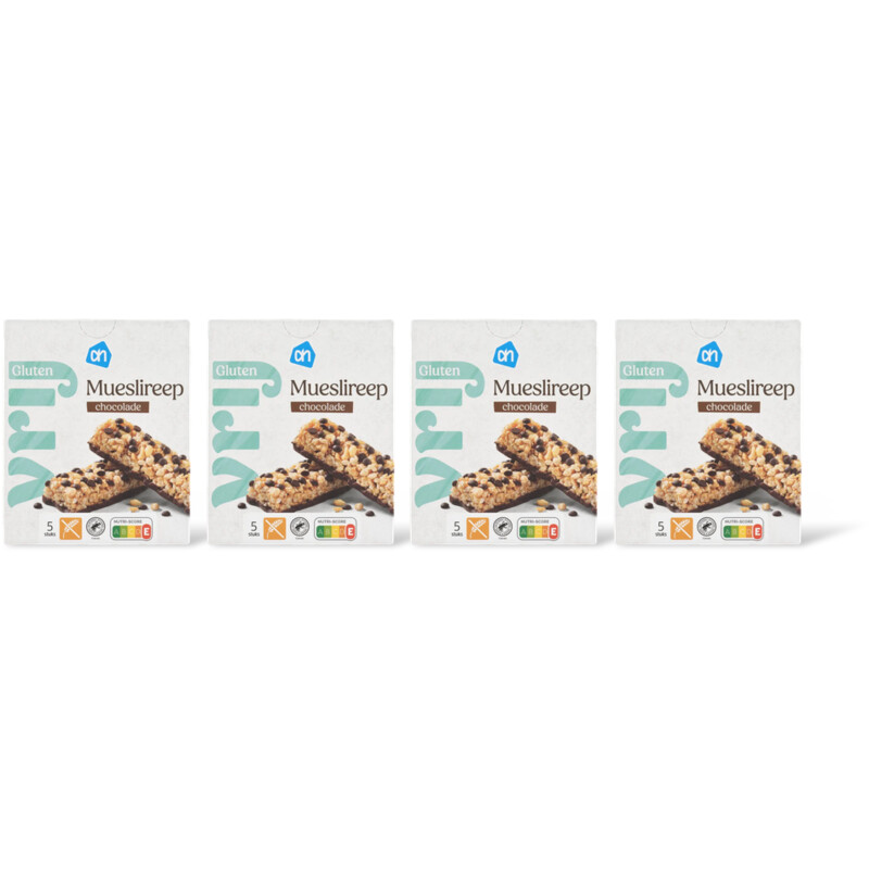 AH Glutenvrij Mueslireep chocolade 4-pack