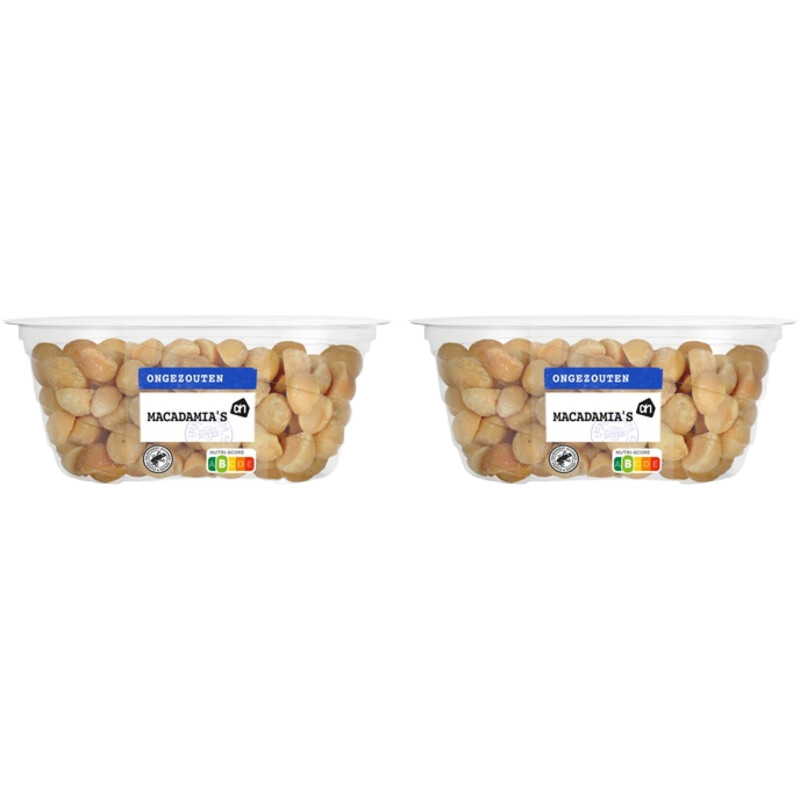 Een afbeelding van AH Ongezout macadamia's geroosterd 2-pack