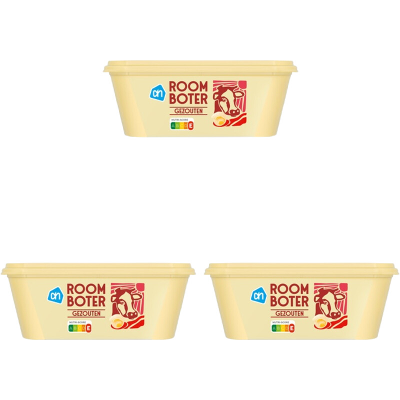 Een afbeelding van AH Roomboter gezouten in kuip 3-pack