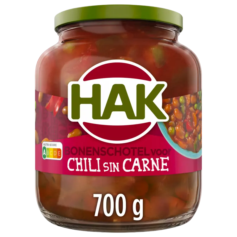 Hak Bonenschotel voor chili sin carne