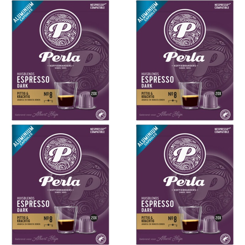 Een afbeelding van Perla Huisblends Espresso dark capsules 4-pack