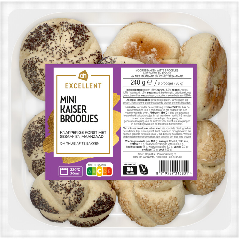 AH Excellent Mini kaiserbroodjes sesam maanzaad