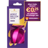 Een afbeelding van AH Excellent Kerstballen satijn roze paars