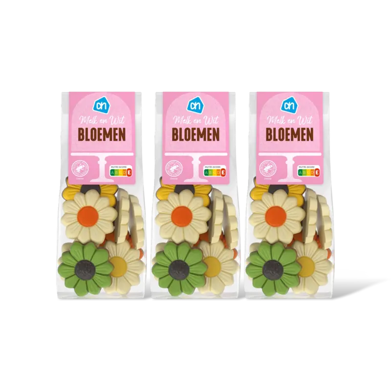 Chocolade bloemen melk en wit 3-pack